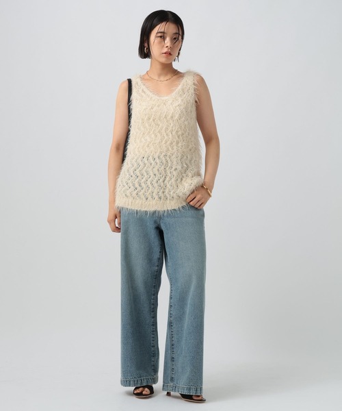 BAYFLOW（ベイフロー）の「[前後で着られる]2WAYバスケットベスト（ベスト・レディース・グレー/オフホワイト/ボルドー・FREE）」の4枚目の写真