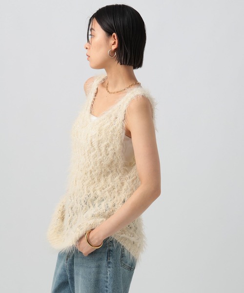 BAYFLOW（ベイフロー）の「[前後で着られる]2WAYバスケットベスト（ベスト・レディース・グレー/オフホワイト/ボルドー・FREE）」の5枚目の写真