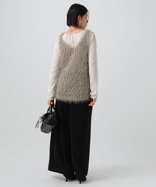 BAYFLOW（ベイフロー）の「[前後で着られる]2WAYバスケットベスト（ベスト・レディース・グレー/オフホワイト/ボルドー・FREE）」の9枚目の写真