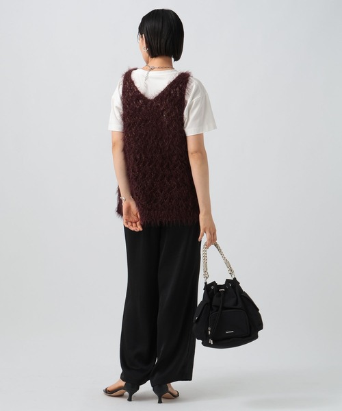 BAYFLOW（ベイフロー）の「[前後で着られる]2WAYバスケットベスト（ベスト・レディース・グレー/オフホワイト/ボルドー・FREE）」の14枚目の写真