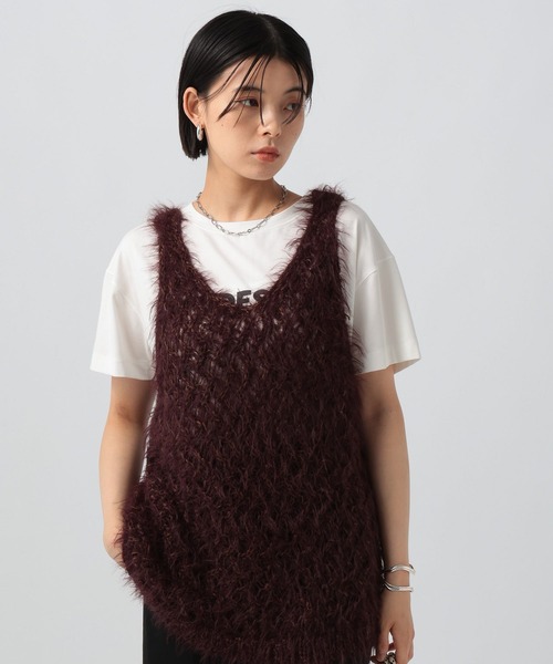 BAYFLOW（ベイフロー）の「[前後で着られる]2WAYバスケットベスト（ベスト・レディース・グレー/オフホワイト/ボルドー・FREE）」の15枚目の写真