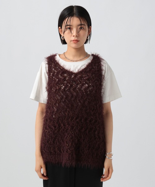 BAYFLOW（ベイフロー）の「[前後で着られる]2WAYバスケットベスト（ベスト・レディース・グレー/オフホワイト/ボルドー・FREE）」の21枚目の写真