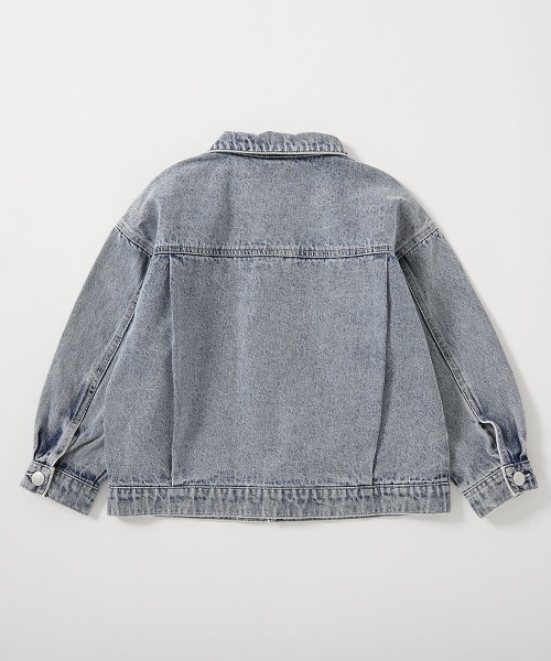 devirock（デビロック）の「ビッグシルエット デニムジャケット（デニムジャケット・キッズ・ネイビー系/ブルー系/ブラック系・100cm/110cm/120cm/130cm/140cm/150cm/160cm）」の19枚目の写真