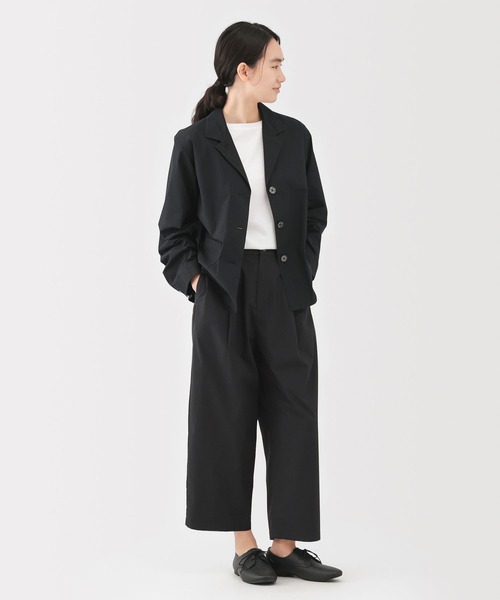 無印良品（ムジルシリョウヒン）の「婦人　乾きやすい　ブロードワイドテーパードパンツ（その他パンツ・レディース・ブラック/ネイビー系/ダークブラウン・S/M/L/XL）」の7枚目の写真