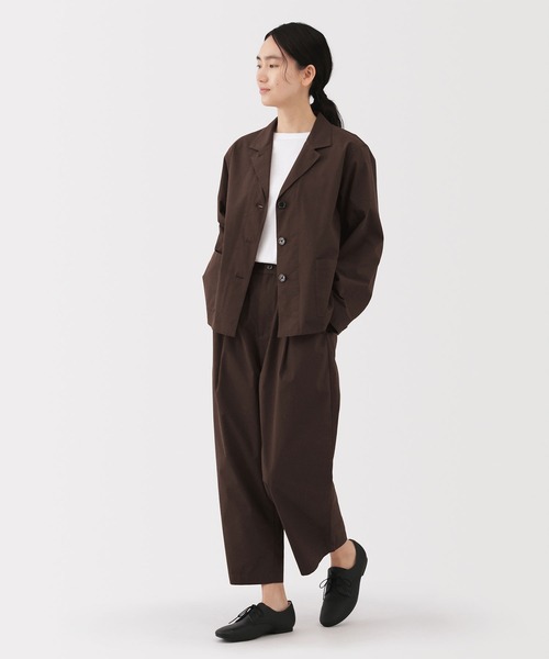 無印良品（ムジルシリョウヒン）の「婦人　乾きやすい　ブロードワイドテーパードパンツ（その他パンツ・レディース・ブラック/ネイビー系/ダークブラウン・S/M/L/XL）」の9枚目の写真