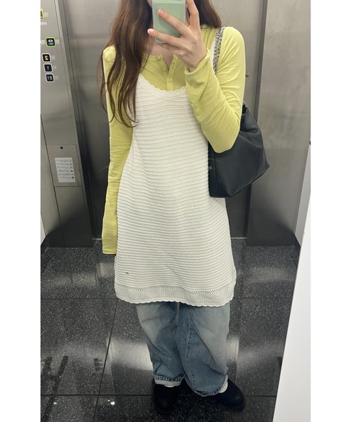 GIUNON(ジウノン)の「rib sheer button tops / リブシアーボタントップス(Tシャツ/カットソー・レディース・アイボリー/ブルー/オリーブ/ブラック・FREE)」の17枚目の写真