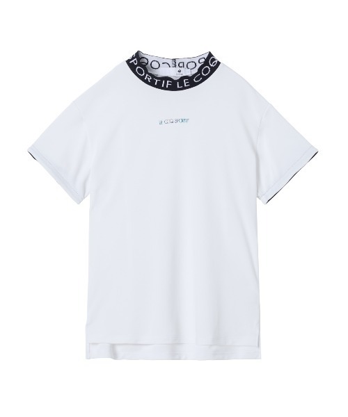 le coq sportif GOLF(ルコックスポルティフゴルフ)の「【le coq sportif GOLF】ワイドシルエットモックネック半袖シャツ ゴルフウェア(Tシャツ/カットソー・レディース・ベージュ/ネイビー/ホワイト・S/M/L/XL)」の4枚目の写真
