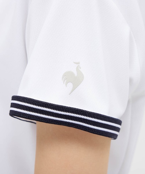 le coq sportif GOLF(ルコックスポルティフゴルフ)の「【le coq sportif GOLF】ワイドシルエットモックネック半袖シャツ ゴルフウェア(Tシャツ/カットソー・レディース・ベージュ/ネイビー/ホワイト・S/M/L/XL)」の12枚目の写真
