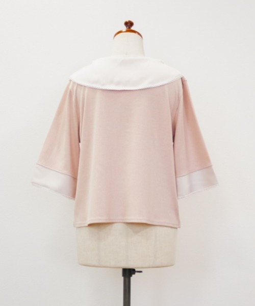 CLETTE（クレット）の「CLETTEオリジナルレイヤード風スカーフドッキングプルオーバー（Tシャツ/カットソー・レディース・ブラック/ネイビー/ピンク・4L/3L/LL）」の21枚目の写真