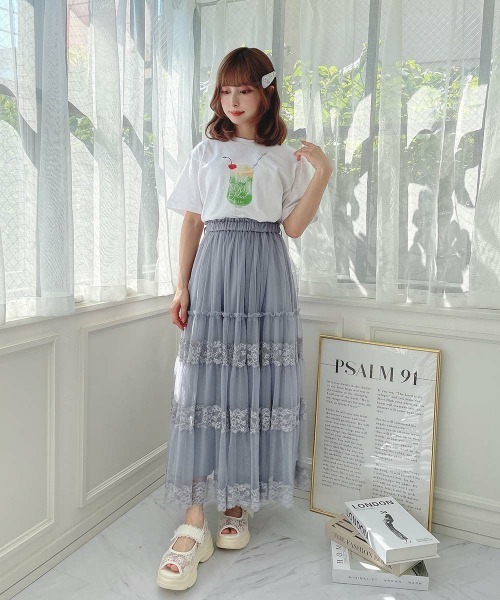 F i.n.t（フィント）の「クリームソーダプリントTシャツ/SweetsCollection（Tシャツ/カットソー・レディース・ホワイト・FREE）」の2枚目の写真