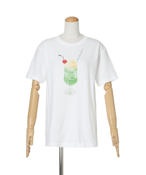 F i.n.t（フィント）の「クリームソーダプリントTシャツ/SweetsCollection（Tシャツ/カットソー・レディース・ホワイト・FREE）」の5枚目の写真