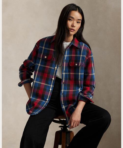 リラックス フィット チェック コットン ツイル シャツ（シャツ