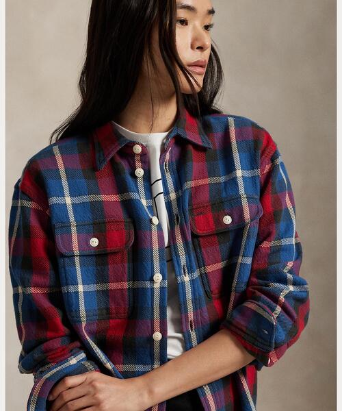 セール】リラックス フィット チェック コットン ツイル シャツ