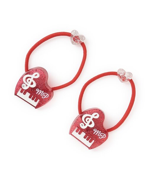 【平成レトロ】新品　メゾピアノ　ミミちゃん　ヘアゴム2点とゆびわ 音符ヘアポニー2個セット（ヘアゴム）｜mezzo piano（メゾピアノ）の