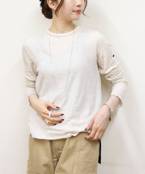 ORCIVAL(オーシバル)の「ORCIVAL/オーシバル ダブルガーゼプルオーバー DOUBLE GAUZE PULLOVER OR-C0497 DCC(Tシャツ/カットソー・レディース・チャコールグレー/オートミール・1)」の2枚目の写真