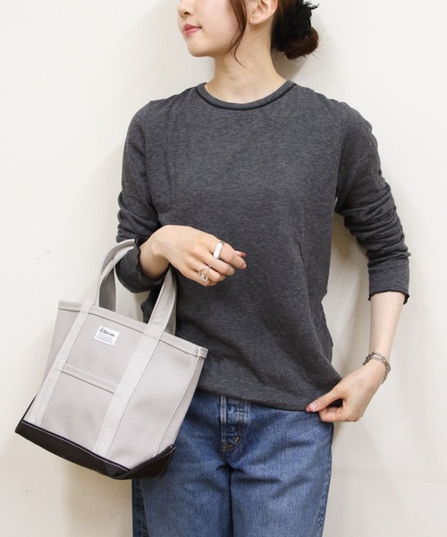 ORCIVAL(オーシバル)の「ORCIVAL/オーシバル ダブルガーゼプルオーバー DOUBLE GAUZE PULLOVER OR-C0497 DCC(Tシャツ/カットソー・レディース・チャコールグレー/オートミール・1)」の6枚目の写真