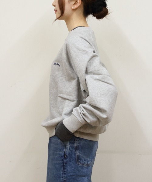 ORCIVAL(オーシバル)の「ORCIVAL/オーシバル ダブルガーゼプルオーバー DOUBLE GAUZE PULLOVER OR-C0497 DCC(Tシャツ/カットソー・レディース・チャコールグレー/オートミール・1)」の10枚目の写真
