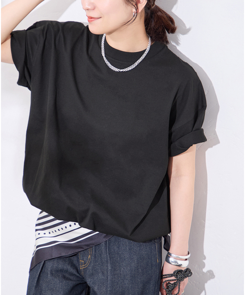 JOURNAL STANDARD（ジャーナルスタンダード）の「《追加7》シャーリングＴシャツ（Tシャツ/カットソー・レディース・ホワイト/ブラウン系その他/ブラック・FREE）」の11枚目の写真