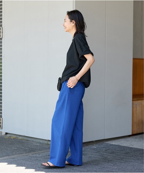 JOURNAL STANDARD（ジャーナルスタンダード）の「《追加7》シャーリングＴシャツ（Tシャツ/カットソー・レディース・ホワイト/ブラウン系その他/ブラック・FREE）」の13枚目の写真