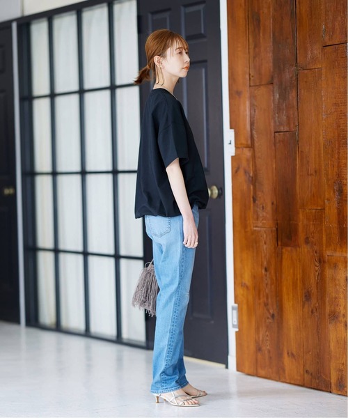 JOURNAL STANDARD（ジャーナルスタンダード）の「《追加7》シャーリングＴシャツ（Tシャツ/カットソー・レディース・ホワイト/ブラウン系その他/ブラック・FREE）」の19枚目の写真