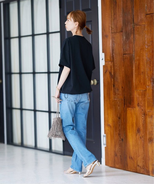 JOURNAL STANDARD（ジャーナルスタンダード）の「《追加7》シャーリングＴシャツ（Tシャツ/カットソー・レディース・ホワイト/ブラウン系その他/ブラック・FREE）」の20枚目の写真