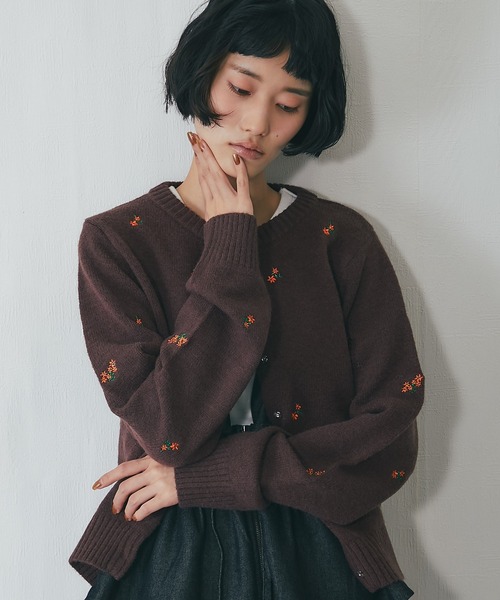 セール】花柄刺繍カーディガン（カーディガン/ボレロ）｜ANOTHER S