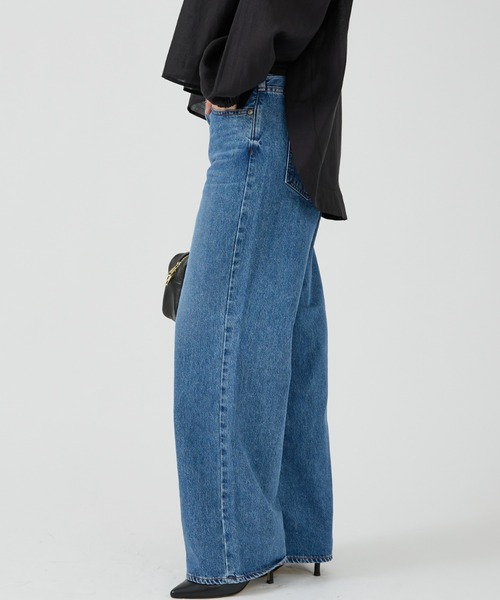 Rouge vif（ルージュヴィフ）の「【NEEDBY heritage/ニードバイヘリテージ】ワイドストレートデニム MEI（デニムパンツ・レディース・ブルー・23/24/25/26）」の4枚目の写真