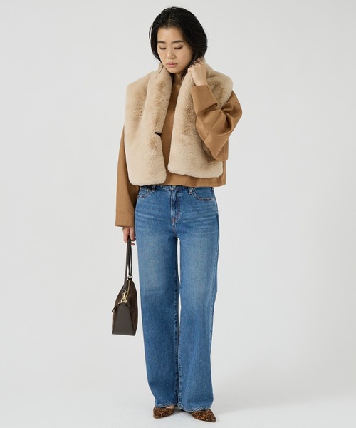 Rouge vif（ルージュヴィフ）の「【NEEDBY heritage/ニードバイヘリテージ】ワイドストレートデニム MEI（デニムパンツ・レディース・ブルー・23/24/25/26）」の14枚目の写真