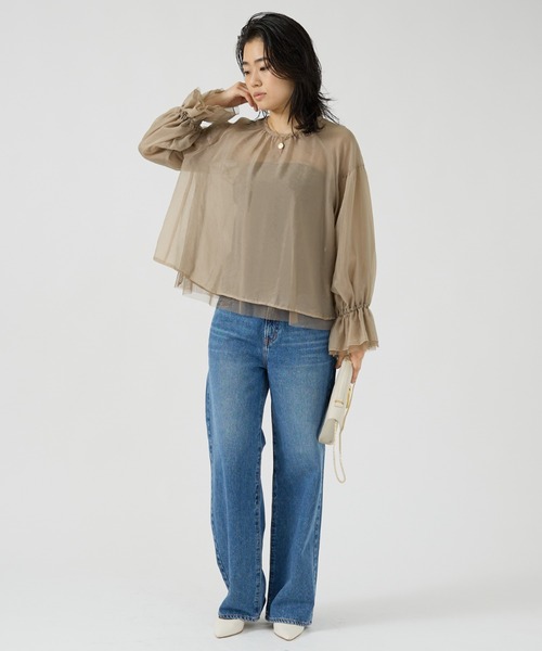 Rouge vif（ルージュヴィフ）の「【NEEDBY heritage/ニードバイヘリテージ】ワイドストレートデニム MEI（デニムパンツ・レディース・ブルー・23/24/25/26）」の16枚目の写真