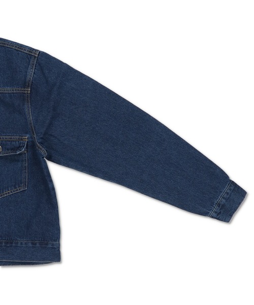 SPINNS（スピンズ）の「【1点使いOK/セットアップも可】短丈デニムジャケット/2ndタイプ/Gジャン/デニムonデニム/ユニセックス（デニムジャケット・メンズ・ネイビー/ワンウォッシュ/ブラック・M/L）」の8枚目の写真