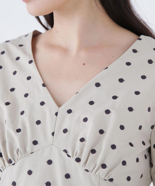 NATURAL BEAUTY BASIC(ナチュラルビューティーベーシック)の「◇【BLANC】ドット刺繍タフタワンピース(ワンピース・レディース・ベージュ系その他/グレー系その他・MEDIUM/P/S)」の9枚目の写真