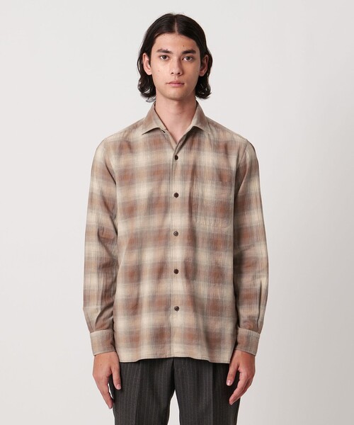 UNITED ARROWS(ユナイテッドアローズ)の「SOKTAS オンブレチェック ワンピースカラーシャツ(シャツ/ブラウス・メンズ・ブラウン系・M/S/L/XL)」の14枚目の写真
