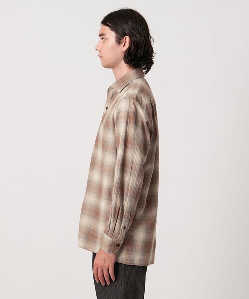 UNITED ARROWS(ユナイテッドアローズ)の「SOKTAS オンブレチェック ワンピースカラーシャツ(シャツ/ブラウス・メンズ・ブラウン系・M/S/L/XL)」の2枚目の写真