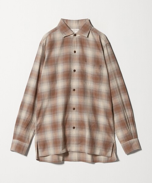 UNITED ARROWS(ユナイテッドアローズ)の「SOKTAS オンブレチェック ワンピースカラーシャツ(シャツ/ブラウス・メンズ・ブラウン系・M/S/L/XL)」の4枚目の写真