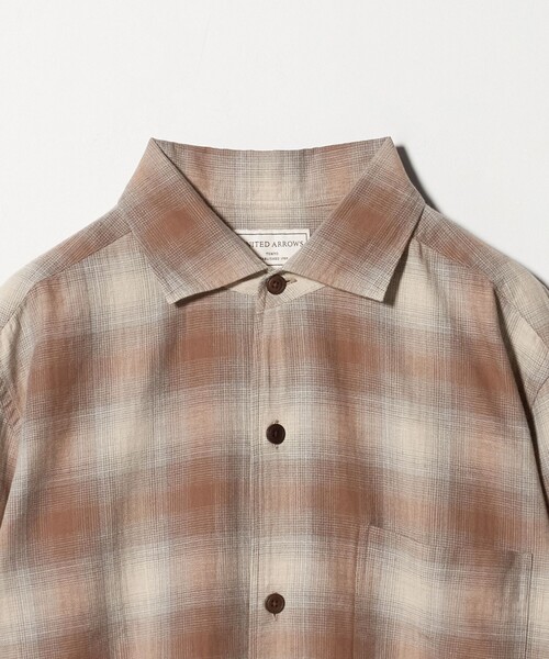 UNITED ARROWS(ユナイテッドアローズ)の「SOKTAS オンブレチェック ワンピースカラーシャツ(シャツ/ブラウス・メンズ・ブラウン系・M/S/L/XL)」の6枚目の写真