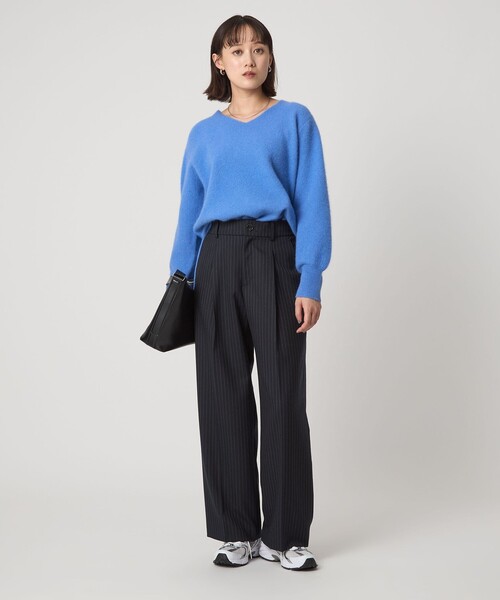 green label relaxing（グリーンレーベルリラクシング）の「［size SHORT/TALLあり］キチントボトムス サキソニー ワイド パンツ（スラックス・レディース・オフホワイト/ブラック/その他1/ベージュ/ダークグレー/その他2/その他3・TALL/40/38/36/SHORT）」の8枚目の写真