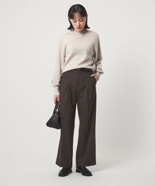 size SHORT/TALLあり］キチントボトムス サキソニー ワイド パンツ