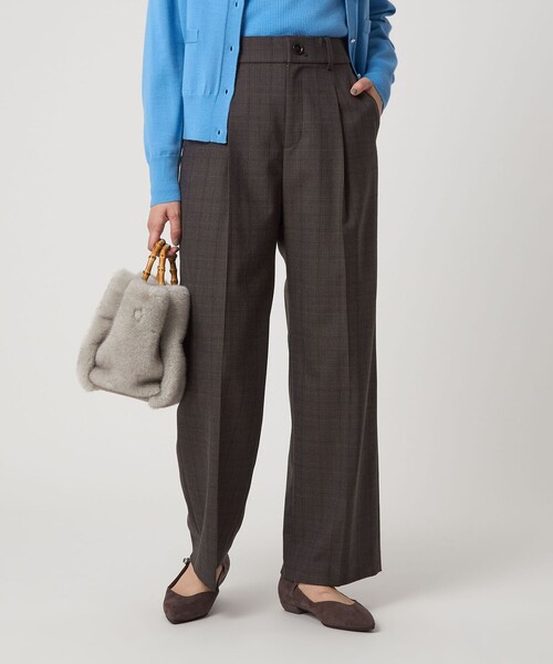 green label relaxing（グリーンレーベルリラクシング）の「［size SHORT/TALLあり］キチントボトムス サキソニー ワイド パンツ（スラックス・レディース・オフホワイト/ブラック/その他1/ベージュ/ダークグレー/その他2/その他3・TALL/40/38/36/SHORT）」の16枚目の写真