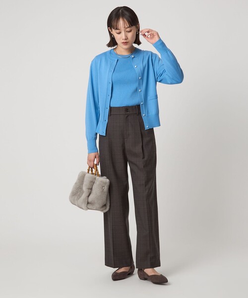 green label relaxing（グリーンレーベルリラクシング）の「［size SHORT/TALLあり］キチントボトムス サキソニー ワイド パンツ（スラックス・レディース・オフホワイト/ブラック/その他1/ベージュ/ダークグレー/その他2/その他3・TALL/40/38/36/SHORT）」の17枚目の写真