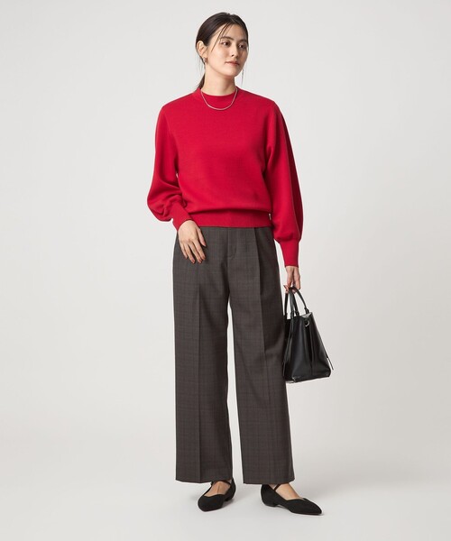 green label relaxing（グリーンレーベルリラクシング）の「［size SHORT/TALLあり］キチントボトムス サキソニー ワイド パンツ（スラックス・レディース・オフホワイト/ブラック/その他1/ベージュ/ダークグレー/その他2/その他3・TALL/40/38/36/SHORT）」の19枚目の写真