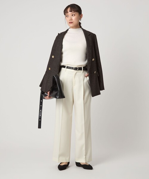 green label relaxing（グリーンレーベルリラクシング）の「［size SHORT/TALLあり］キチントボトムス サキソニー ワイド パンツ（スラックス・レディース・オフホワイト/ブラック/その他1/ベージュ/ダークグレー/その他2/その他3・TALL/40/38/36/SHORT）」の21枚目の写真