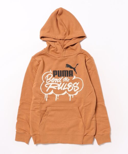 PUMA（プーマ）の「PUMA/プーマ キッズ パーカー ミッド90S フーディ 691185（パーカー・キッズ・ライトブラウン/ブラック・140cm/130cm/160cm/150cm）」の2枚目の写真