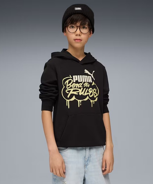 PUMA（プーマ）の「PUMA/プーマ キッズ パーカー ミッド90S フーディ 691185（パーカー・キッズ・ライトブラウン/ブラック・140cm/130cm/160cm/150cm）」の6枚目の写真