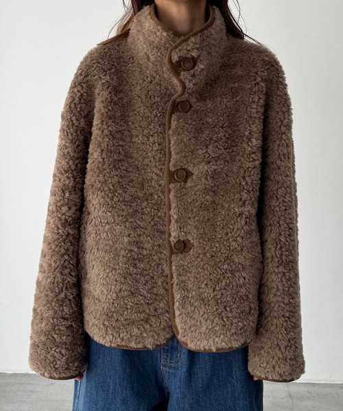CANAL JEAN（キャナルジーン）の「El mar　リバーシブルムートンジャケット（ムートンコート・レディース・ブラウン・ONE SIZE）」の2枚目の写真