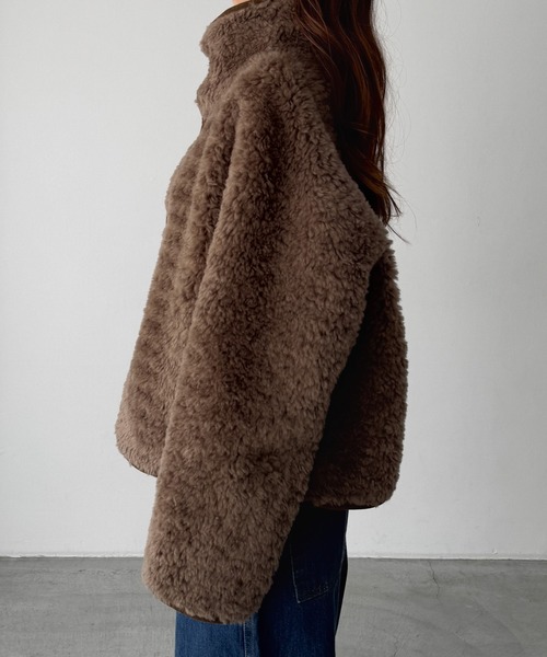 CANAL JEAN（キャナルジーン）の「El mar　リバーシブルムートンジャケット（ムートンコート・レディース・ブラウン・ONE SIZE）」の3枚目の写真
