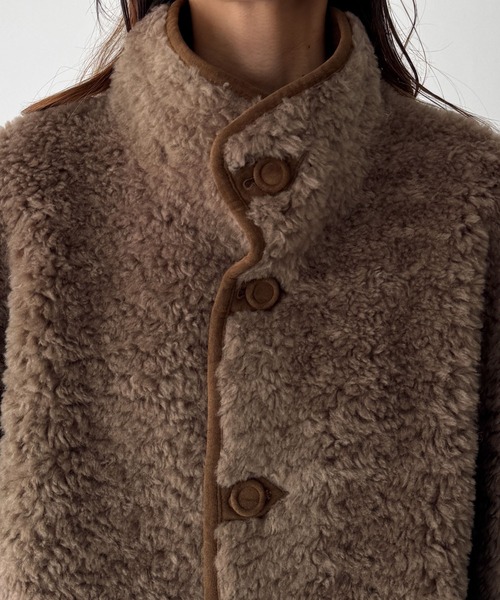 CANAL JEAN（キャナルジーン）の「El mar　リバーシブルムートンジャケット（ムートンコート・レディース・ブラウン・ONE SIZE）」の5枚目の写真