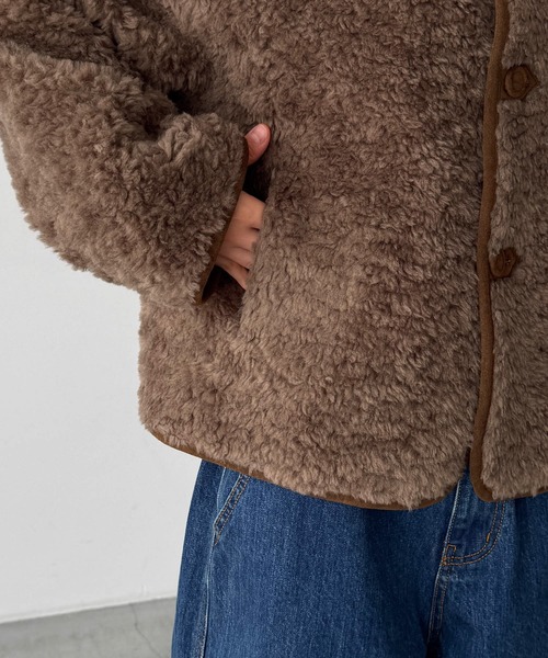 CANAL JEAN（キャナルジーン）の「El mar　リバーシブルムートンジャケット（ムートンコート・レディース・ブラウン・ONE SIZE）」の6枚目の写真