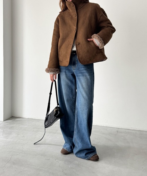 CANAL JEAN（キャナルジーン）の「El mar　リバーシブルムートンジャケット（ムートンコート・レディース・ブラウン・ONE SIZE）」の10枚目の写真