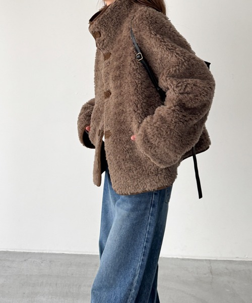 CANAL JEAN（キャナルジーン）の「El mar　リバーシブルムートンジャケット（ムートンコート・レディース・ブラウン・ONE SIZE）」の11枚目の写真