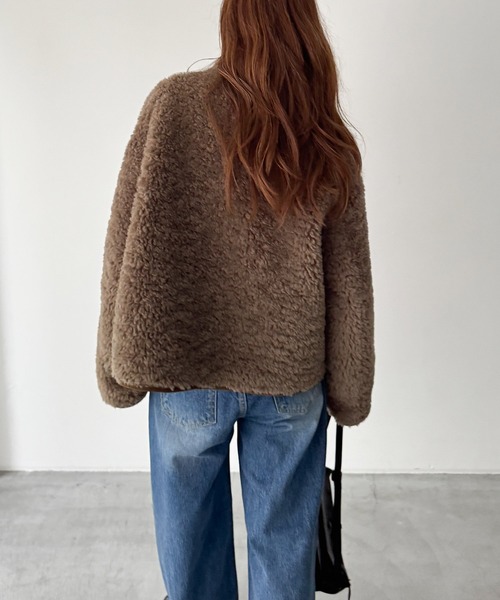 CANAL JEAN（キャナルジーン）の「El mar　リバーシブルムートンジャケット（ムートンコート・レディース・ブラウン・ONE SIZE）」の12枚目の写真